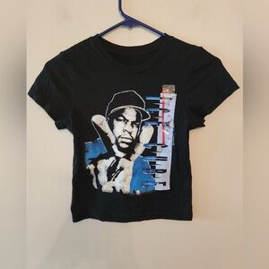 Ice Cube Fitted Crop Top T-Shirt Black Size juniors xs